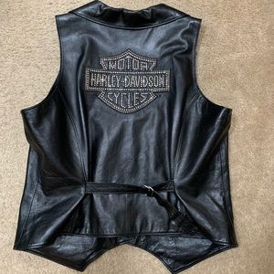 Harley Davidson Women’s Leather Rhinestone Vest